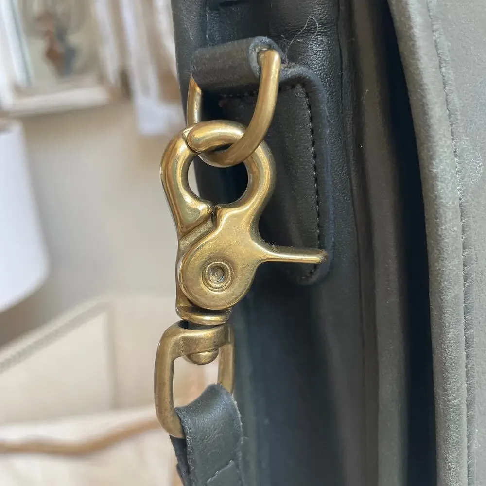 Vintage Coach Station Bag Dark Green Leather USA | Bottle, Forest Rare